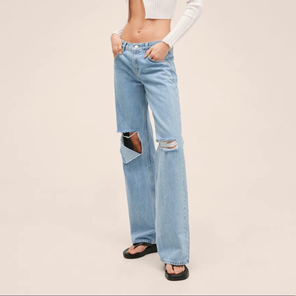 Mango Low-rise wideleg jeans